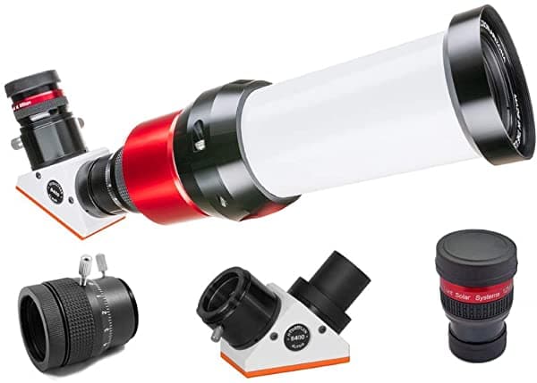 Telescopio Solar Lunt 1.969 In H Alpha Listo Para Ver - Filtro De Bloqueo Solar De 0.157 In - Telescopio Portátil Personal De Viaje Para Principiantes Astronomía Niños Adultos Telescopio Solar Pequeño Profesional