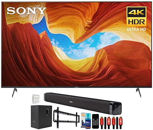 Sony Xbr65X900H 65 Pulgadas X900H 4K Ultra Hd Full Array Led Smart Tv (Modelo 2020) Paquete Con Deco Gear Barra De Sonido De Cine En Casa Con Subwoofer Kit De Accesorios De Montaje En Pared Cables Hdmi 2.0 De 6 Pies 4K Y Más E10SNXBR65X900H
