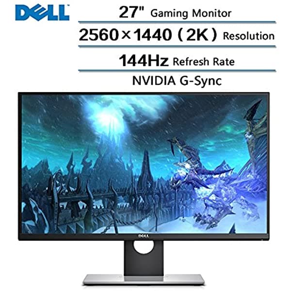 Dell Monitor Para Juegos De 27 Pulgadas De Alto Rendimiento Con Resolución Wqhd 2560 X 1440 (2 K) Frecuencia De Actualización De 144 Hz Y Panel Nvidia G-Sync 169 Tn S2716DG