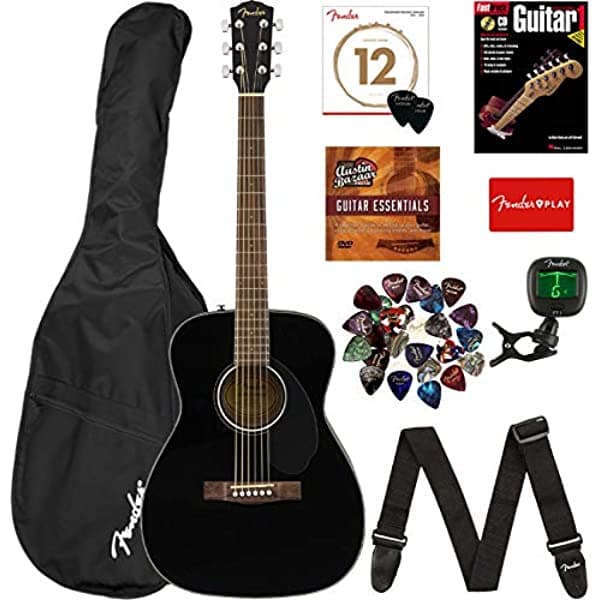 Fender Cc-60 - Paquete De Guitarra Acústica Con Estuche Para Concierto 0970150406-COMBO-DLX