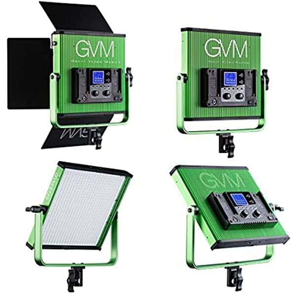 Gvm - Luces De Vídeo Led Profesionales Panel De Luz Regulable Con Control Remoto Kit De Iluminación De Vídeo Bicolor Con Pantalla Lcd Para Estudio Retrato Al Aire Libre Entrevista Fotografía Iluminación (Paquete De 4)