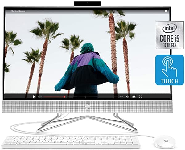 Hp 27-Inch Touchscreen All-In-One Desktop Computadora 10Th Gen Intel Core I5-1035G1 Processor12 Gb Ram 512 Gb Ssd Windows 10 Home (27-Dp0170 Silver)