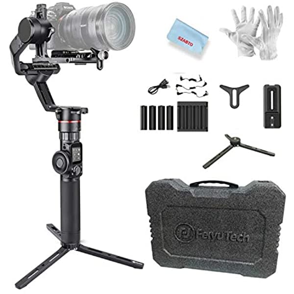 Feiyutech AK2000 Estabilizador Gimbal de 3 Ejes para Cámaras Digitales Sony Canon 5D Panasonic GH5 GH5S Nikon D850 Mirrorless y DSLR Panel Smart Touch WiFi Conexión Bluetooth Modo de Caza 6.2 Lbs Carga Útil Feiyu a2000
