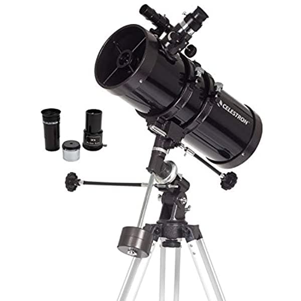 Celestron - PowerSeeker 127EQ Telescopio - Manual de Telescopio Ecuatorial Alemán para Principiantes - Compacto y Portátil - Paquete de Software de Astronomía de Regalo - Apertura de 127mm 21049
