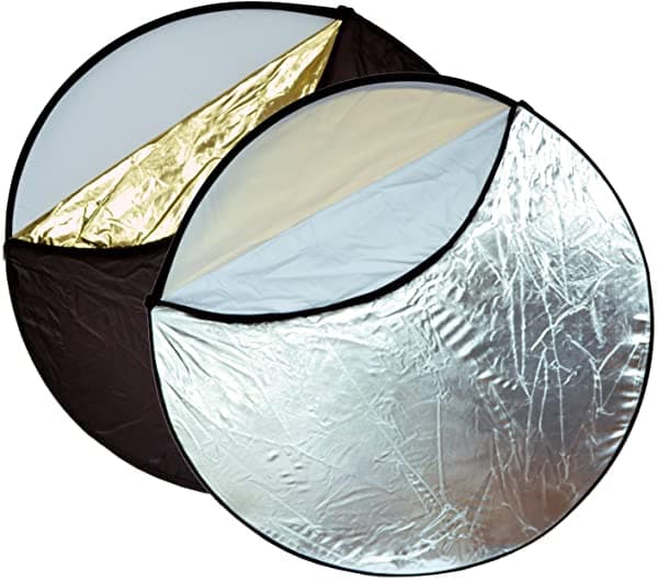 Opteka 43" 5-In-1 Plegable Disco Reflector Translúcido Color Blanco Negro Plata Oro Con Funda De Transporte OPT-REFLECTOR-43