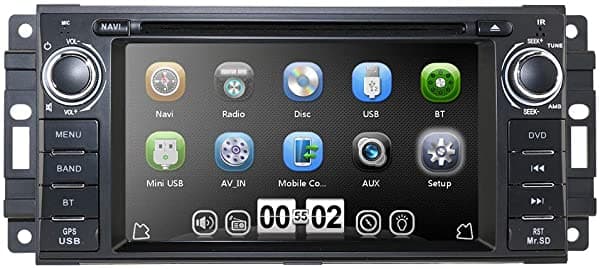 Hizpo - Reproductor De Dvd Gps Estéreo Para Dodge Ram Challenger Jeep Wrangler Jk Unidad Principal Din De 62 Pulgadas Pantalla Táctil Indash Radio Receptor Con Navegación Bluetooth JEEP6205