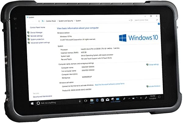 Vanquisher Tablet Pc Industrial Resistente De 8 Pulgadas Windows 10 Pro De 64 Bits Batería De 7800 Mah Gps Gnss | 4G Lte | Resistente A Caídas Para Movilidad De Campo Empresarial SV-86(H)