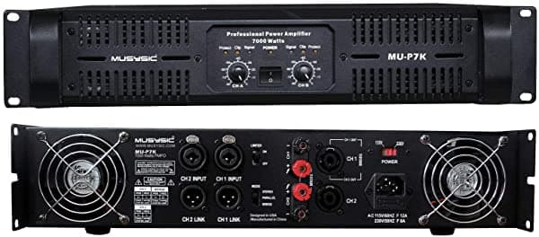 Musysic Profesional 2 Canal 7000 Vatios De Potencia Dj Pa Amplificador De Señal Out Mu-P7 K