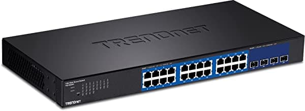 Trendnet Teg-30284 28-Port Web Smart Switch Con 24 X Puertos Gigabit & Ranuras Sfp + 4 X 10 G Negro