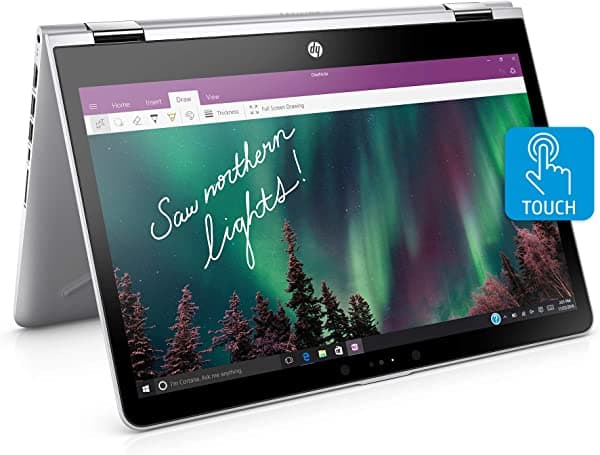 HP Pavilion x360 Portátil Convertible de 14 pulgadas, Procesador Intel Core i5-8250U, 8 GB de RAM, Disco de Estado Sólido de 256 GB, Windows 10 Home (14-ba110nr, Plateado) 3WE91UA#ABA