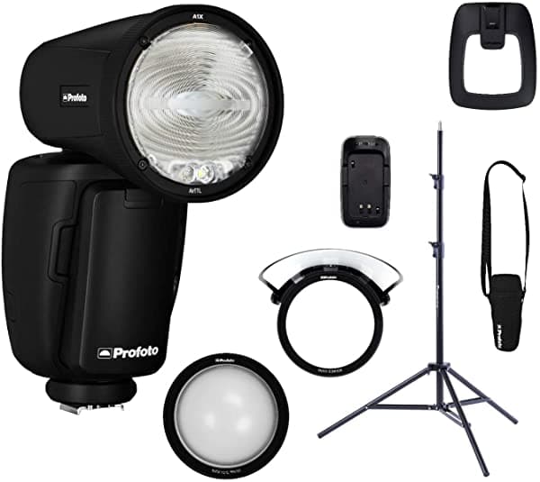 Profoto A1X - Flash De Estudio Con Mando A Distancia Airttl Integrado Para Nikon Con Soporte De Luz De 7 Pies