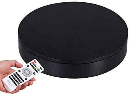 ComXim Mesa Giratoria Profesional De 360 Grados Negro Para Fotografía De Producto Capacidad De 88 Libras Diámetro De 12.6 Pulgadas Ángulo De Control Remoto Automático Velocidad Dirección Varios Modos De Rotación MT320RL40FU-B