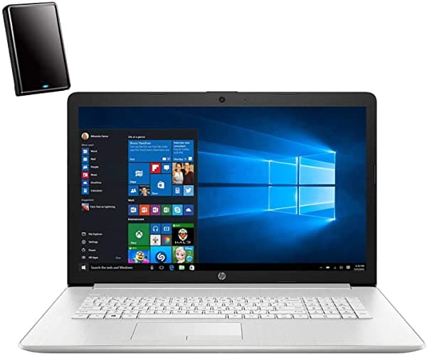 HP 17 17.3" HD+ Notebook con Pantalla Táctil Hexa-Core AMD Ryzen 5 4500U Hasta 4.0GHz (supera al i5-1035G1) 12GB DDR4 RAM 1TB HDD DVDRW Teclado Retroiluminado Windows 10 iPuzzle 500GB Disco Duro Externo HP 17 Laptop
