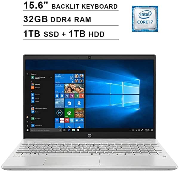 Amazon Renewed HP Pavilion 2020 15.6 pulgadas FHD 1080p notebook con pantalla táctil (Intel Core i7-1065G7 hasta 3.9GHz 32GB DDR4 1TB SSD (boot) + 1TB HDD Intel Iris Plus teclado retroiluminado HDMI WiFi Bluetooth Win10) (Reacondicionado)