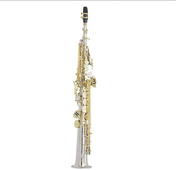Yjpq Saxofón Soprano Chapado En Plata De Latón Saxofón Soprano Tubo Recto Saxofone Profesional