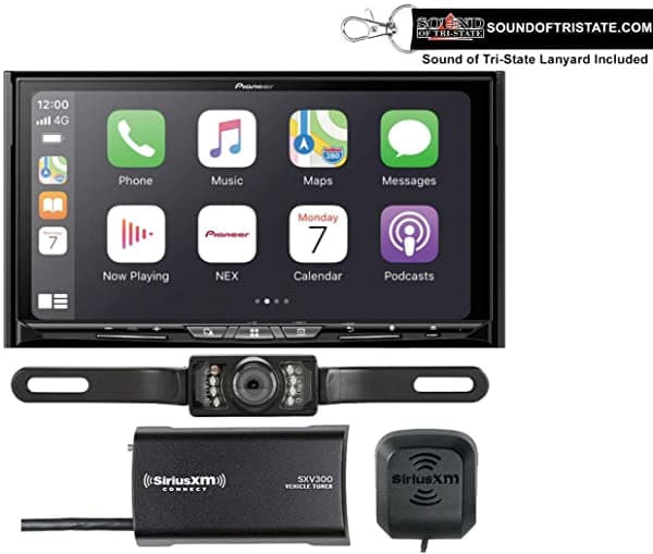 Pioneer AVIC-W8600NEX 7" receptor de DVD con navegación + sintonizador SiriusXM SXV300V1 + cámara de retroceso de patente + paquete de cable de sonido de tres estados