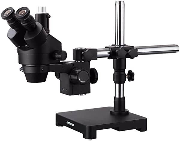 AmScope 3.5X-90X Trinocular Negro Microscopio Estéreo Con Zoom En Soporte De Brazo Único SM-3TZ-B