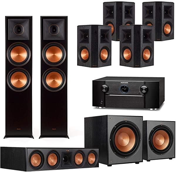 Sistema De Cine En Casa Klipsch 7.2.2 Con Receptor Av Marantz Sr7013 De 9.2 Canales WWS86E72SR