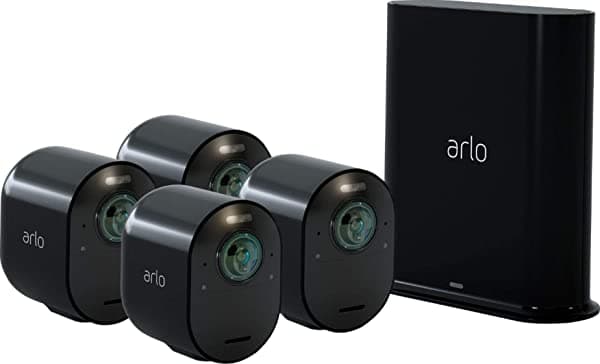 Arlo - Ultra 4 Cámaras Para Interiores Y Exteriores Sin Cables 4K Hdr Sistema De Cámaras De Seguridad - Negro VMS5440B-100NAS