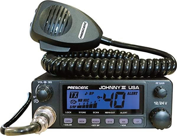 President Johnny III USA Radio CB de 40 Canales 12 o 24V, Negro