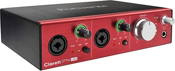 Focusrite Clarett 2Pre Usb 10-In/4-Out Usb 2.0 Audio Placa Con Microfiber & Free Everythingmusic 1 Year Extended Warranty