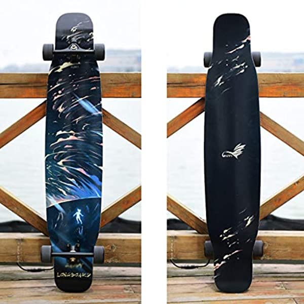 Lingling-Skateboard Longboard Profesional Cepillo De Calle Danza Tabla De Baile Plana De Flores Skateboard Niños Y Niñas Principiantes Madera A Suave