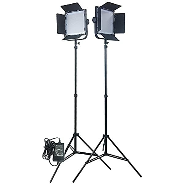 Fancierstudio Fan576k2 - Kit de Iluminación para Vídeo con Dos Paneles LED 600, Incluye Soporte de Luz de 7 pies