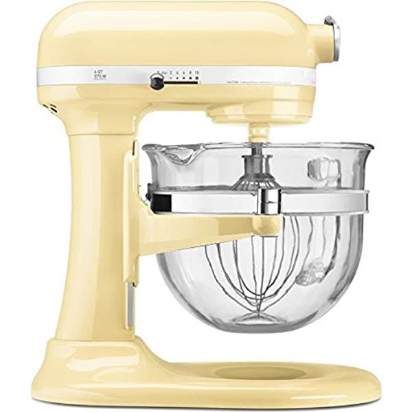 Kitchenaid Kf26M2Xac 6-Qt. Profesional 600 Con Cuenco De Cristal De Almendra Crema