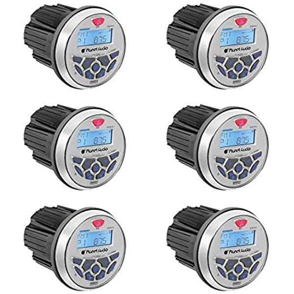 Planet Audio - Receptor Estéreo Para Barco De 35 Pulgadas (Mp3/Radio Bluetooth 6 Unidades)
