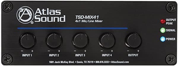 Atlas Sound Tsd-Mix41 Mic/Line Mezclador