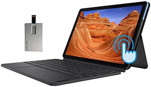 2020 Lenovo Chromebook Duet 2 En 1 10.1 "Fhd Pantalla Táctil Mediatek Helio P60T Cpu 4 Gb Ram 128 Gb Teclado Arm G72 Mp3 Gráficos Chrome Os Azul Y Gris Tarjeta Usb De 32 Gb