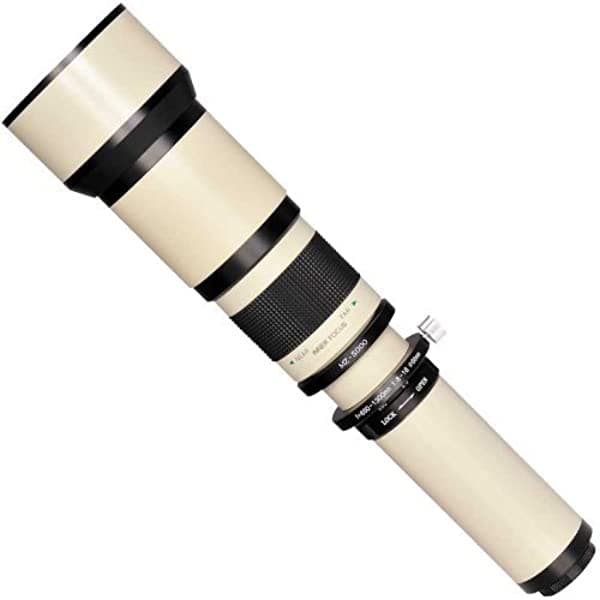 Bower T-Mount 25.591-51.181 In F/8 Zoom Lente De Enfoque Manual Con Funda Requiere Montaje En T. SLY650T