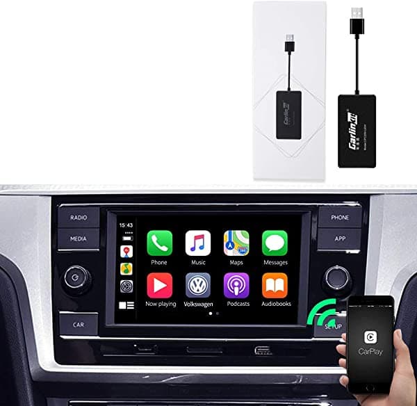 Carlinkit Carplay Dongle Original Coche Inalámbrico Adaptador De Activación De Carplay Para Mercedes Radio Con Cable Soporte Del Volante Botón