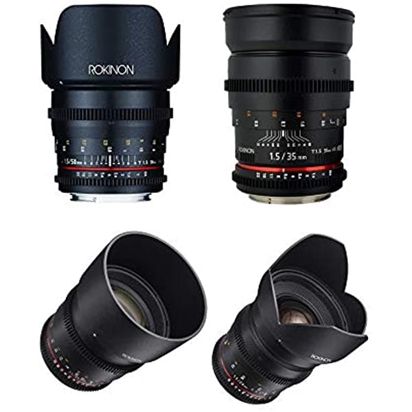 Rokinon Cine Ds T1.5 - Juego De 4 Lentes Para Videógrafo Micro 4 Thirds Canon Nikon O Sony E-Mount Nex (0.945 In 1.378 In 1.969 In Y 3.346 In) Cine Lens Kit
