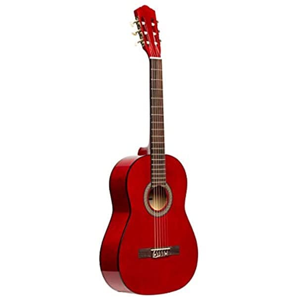 Stagg guitarra clásica de 6 cuerdas roja tamaño 1/2 SCL50 1/2-RED