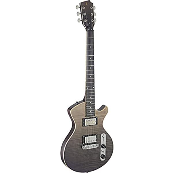 Stagg guitarra eléctrica de 6 cuerdas de cuerpo sólido para diestros SVY SPCLDLX FBK