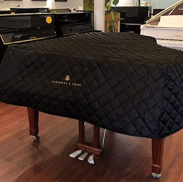SheetMusicNorthwest Steinway Modelo B Funda Para Piano Con Logotipo Bordado 6'11" - Nylon Negro Acolchado Con Aberturas Laterales