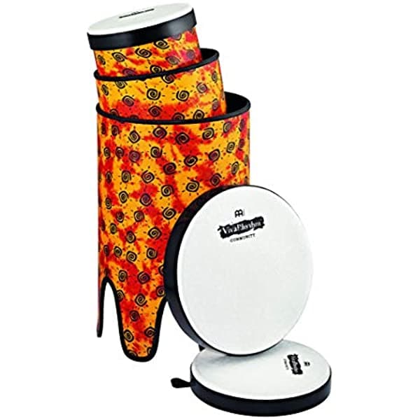 Meinl Percussion VR-BDPOSET-SH Set de 3 Piezas para Tambor de Bajo con Parches Sintéticos Desmontables Pop Off, Serie VivaRhythm - NO Hecho en China - Diseño Apilable y Base de Goma Antideslizante, Garantía de 2 Años