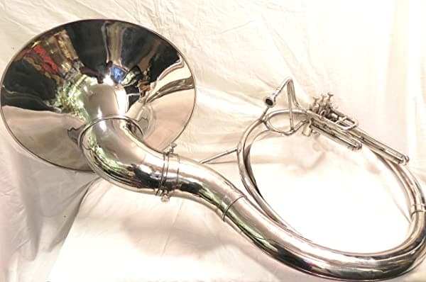I/M INDIAN HANDMADE Sousaphone de latón acabado plateado 22" con boquilla y funda gratis