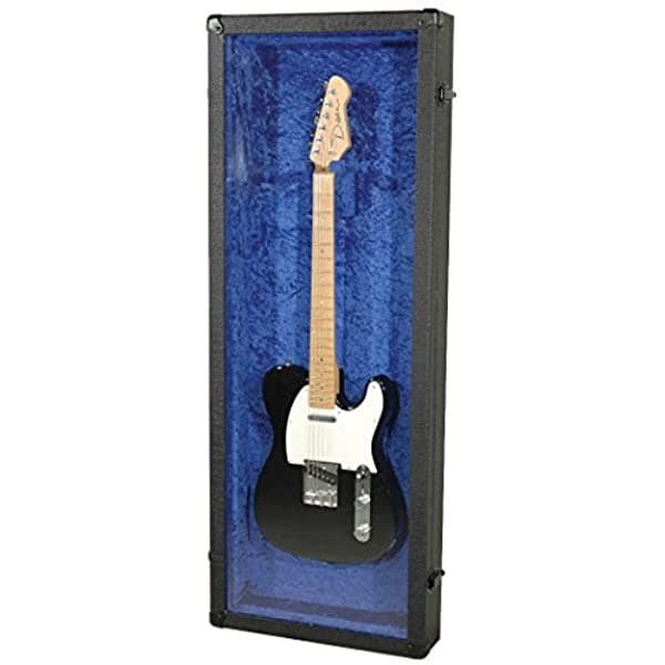 Grundorf Corporation GD-4616SB Estuche para Exhibición de Guitarra con Alfombrado y Plexiglás, Negro