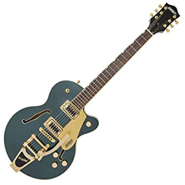 Gretsch G5655TG Electromatic Center Block Jr. Guitarra Eléctrica de Corte Sencillo con Diapasón de Laurel, 22 Trastes Medium Jumbo, Bigsby y Herrajes Dorados (Verde Cadillac) G5655TG CDG