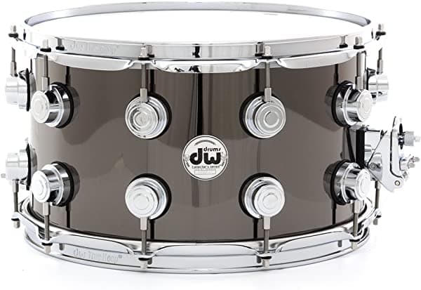 DW Collector's Series Redoblante de Metal 14 x 8 Pulgadas Níquel Negro sobre Latón con Hardware de Cromo DRVB0814SVC