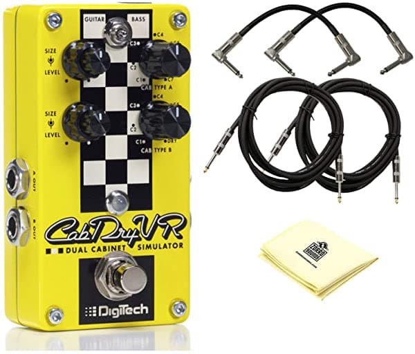 DigiTech CabDryVR Simulador de Gabinete de Parlante Dual para Guitarra Eléctrica y Bajo, 2 Cables de Instrumento, 2 Cables de Ruteo y Zorro Sounds 4334187623