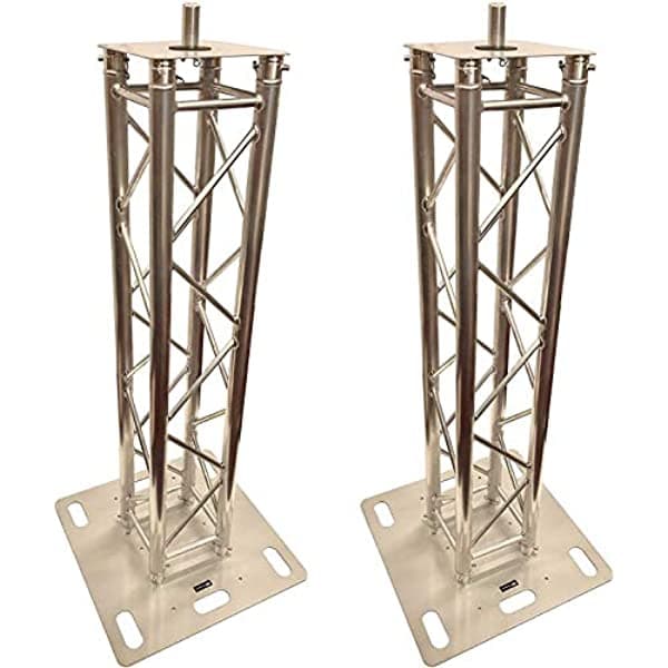 Cedarslink 2 Dj Iluminacion Aluminum Truss Dual 4.92 Ft Totem Sistema Head Booting Head+Parlante Pole Incluye Placas Base Jumbo 26X26 Estabilidad Adicional!