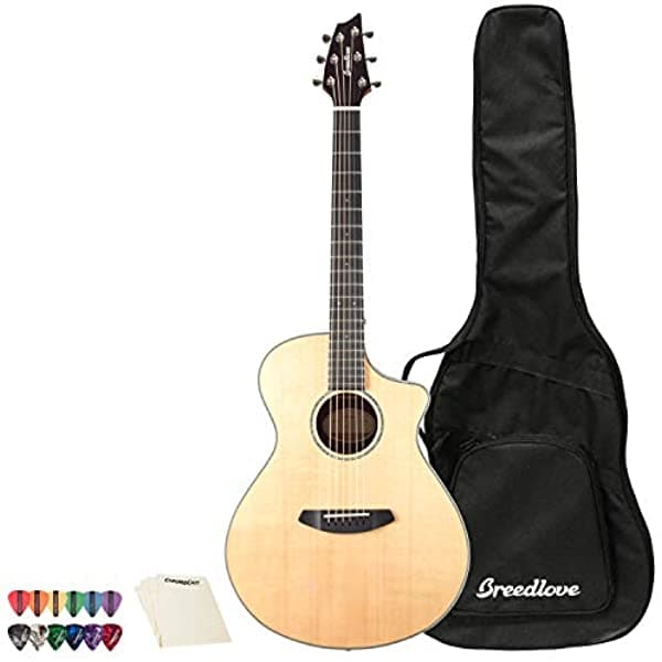 Breedlove Pursuit Concierto Exótico Ce Sitka-Ziricote Electroacústica Chromacast 12 Pick Sampler & Polish Taving PSCN01CESSZI(2)-KIT-1