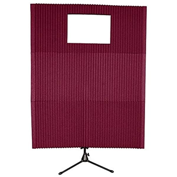 Auralex Max211Bur Max-Wall 211 En Borgoña 2-20X48X4.75 Paneles 1-20X48X4.75 Sección De Ventana Solo En Plexiglás Transparente 1- Max Stand