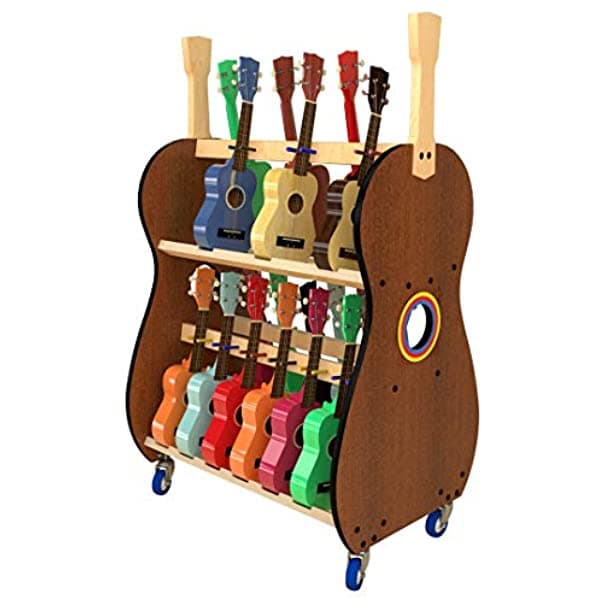 A&S Crafted Products The Band Room - Carrito De Almacenamiento De Ukelele Soprano Para Aulas Capacidad Para 18 Ukes Perfecto Para Profesores De Música Fabricado En Estados Unidos
