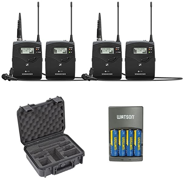Sennheiser Ew 112P G4 Sistema De Micrófono Inalámbrico Con Soporte De Cámara Con Micrófono Me 2-Ii Lavalier G (Paquete De 2) Sistema Iseries 2 Sennheiser Eng Y Cargador Rápido De 4 Horas