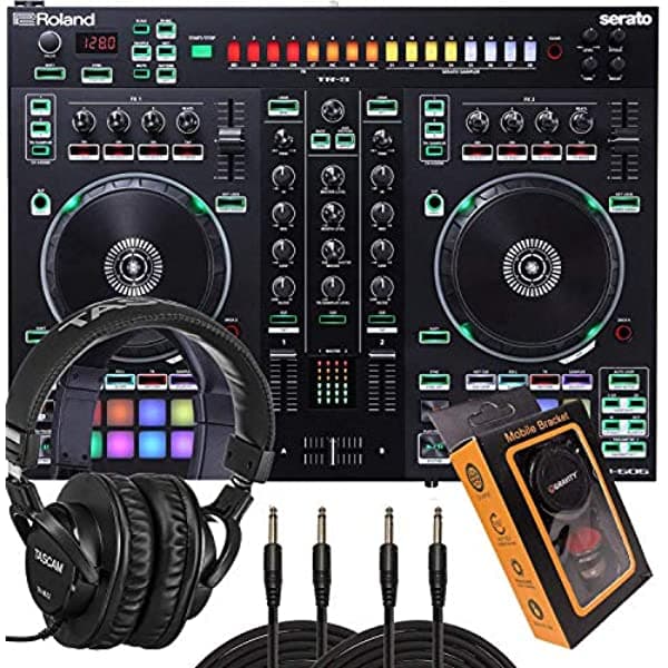 Roland Dos Canales De 4 Pisos Serato Dj Controlador Dj-505 Hp2000 Auricular Y Par Del Packer Del Teléfono Magnet Del Cable Qtq Pack1 DJ-505+Pack1
