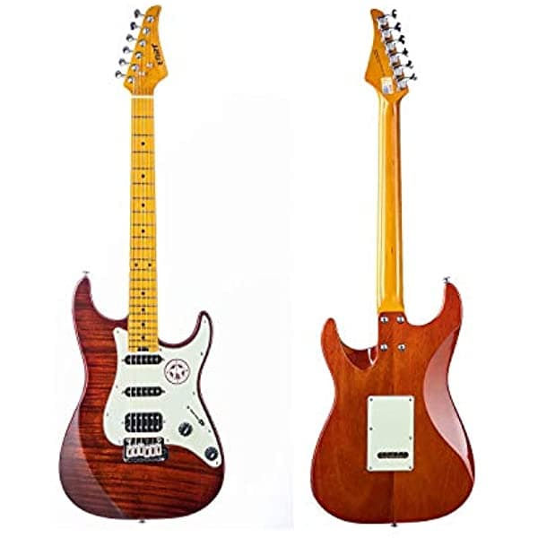 Eart Guitarra Elíctrica 6 Cuerdas Maple Diftonespero Cuerpo Sólido Derecho De Acero Inoxidable Marrón